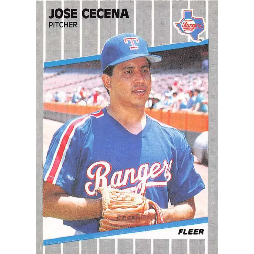 1989 Fleer #516 Jose Cecena EX Excellent RC Rookie Texas Rangers Baseball Card - Baseball Card Single