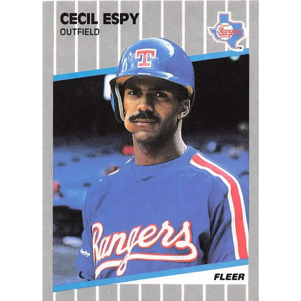 1989 Fleer #517 Cecil Espy EX Excellent Texas Rangers Baseball Card - Baseball Card Single
