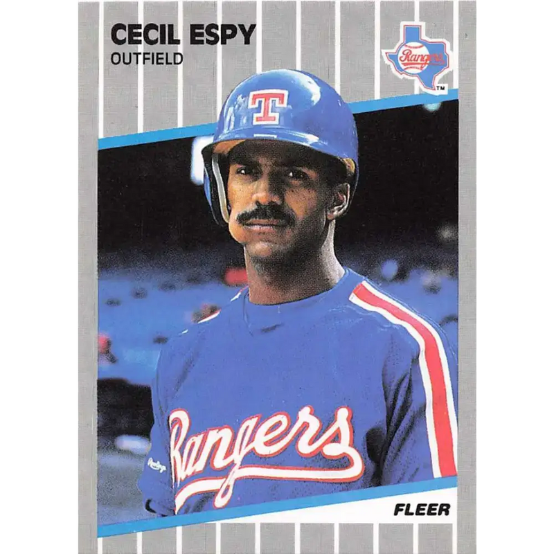 1989 Fleer #517 Cecil Espy EX Excellent Texas Rangers Baseball Card - Baseball Card Single