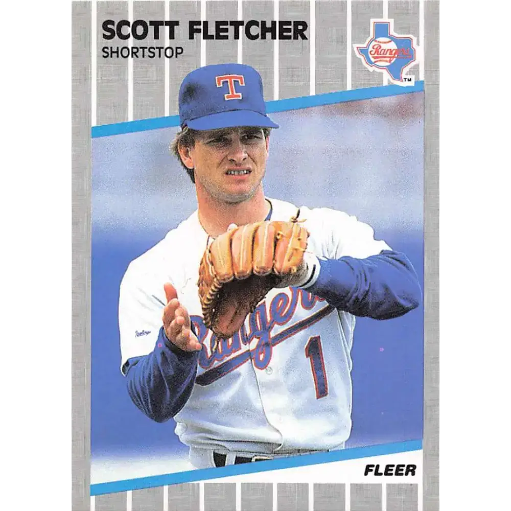 1989 Fleer #518 Scott Fletcher EX Excellent Texas Rangers Baseball Card - Baseball Card Single