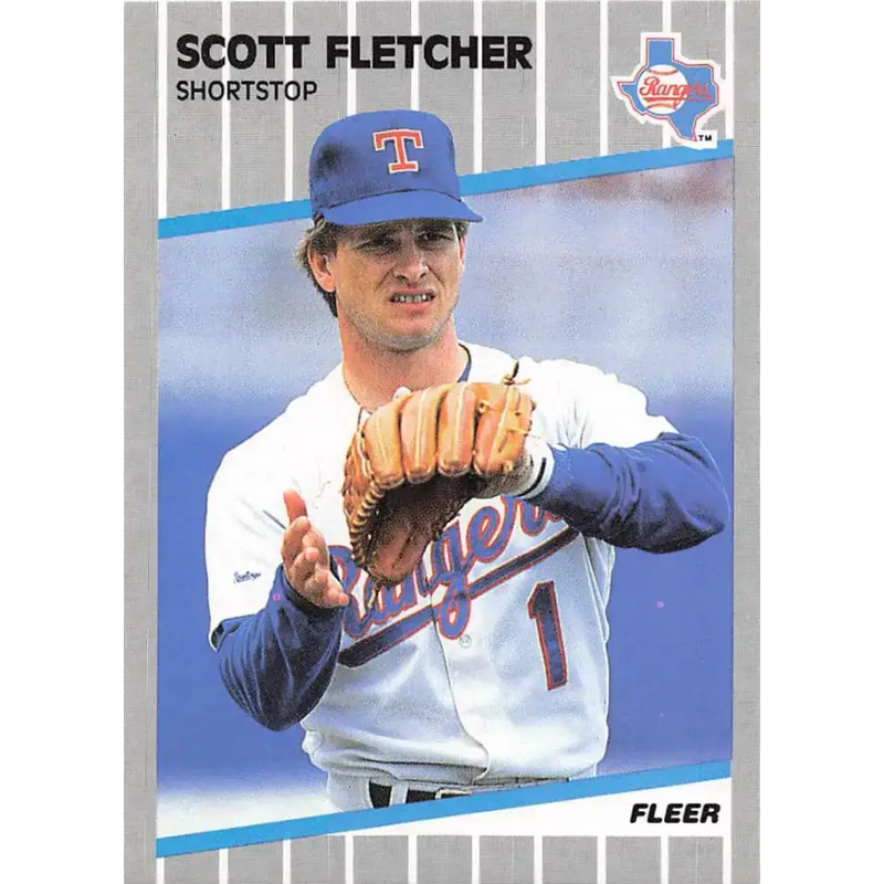 1989 Fleer #518 Scott Fletcher EX Excellent Texas Rangers Baseball Card - Baseball Card Single