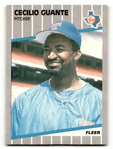 Ceilcio Guante Texas Rangers baseball card from 1989 Fleer #519 featuring Cecilio Guante