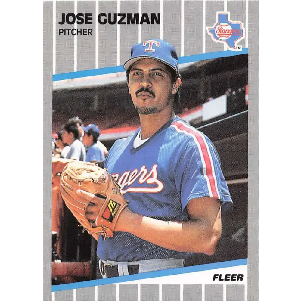 1989 Fleer #520 Jose Guzman EX Excellent Texas Rangers Baseball Card - Baseball Card Single