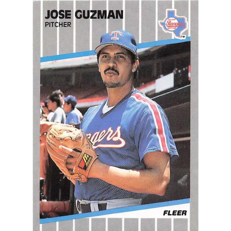 1989 Fleer #520 Jose Guzman EX Excellent Texas Rangers Baseball Card - Baseball Card Single
