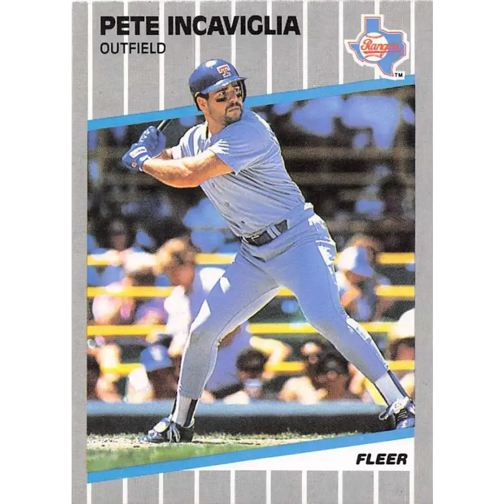 1989 Fleer #523 Pete Incaviglia EX Excellent Texas Rangers Baseball Card - Baseball Card Single