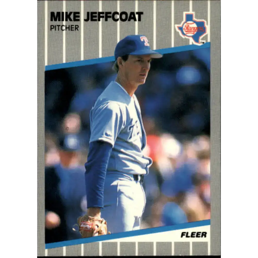 1989 Fleer #524 Mike Jeffcoat EX Excellent Texas Rangers Baseball Card - Baseball Card Single