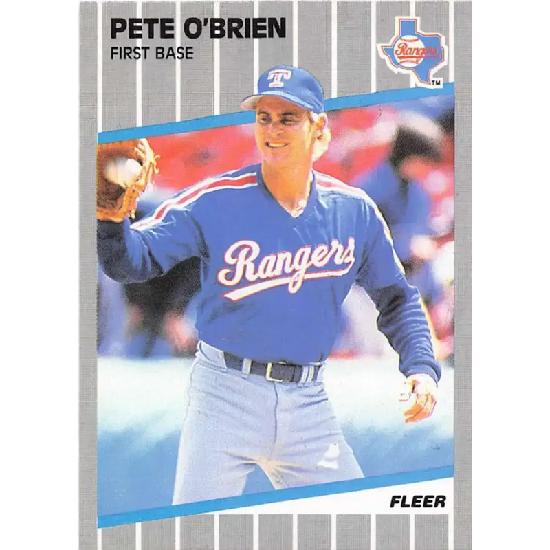 1989 Fleer #529 Pete O’Brien EX Excellent Texas Rangers Baseball Card - Baseball Card Single