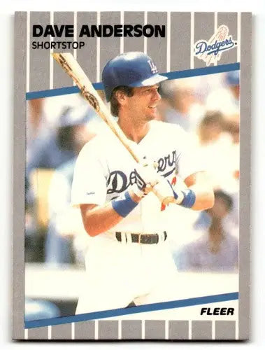 1989 Fleer Dave Anderson Los Angeles Dodgers baseball card front view