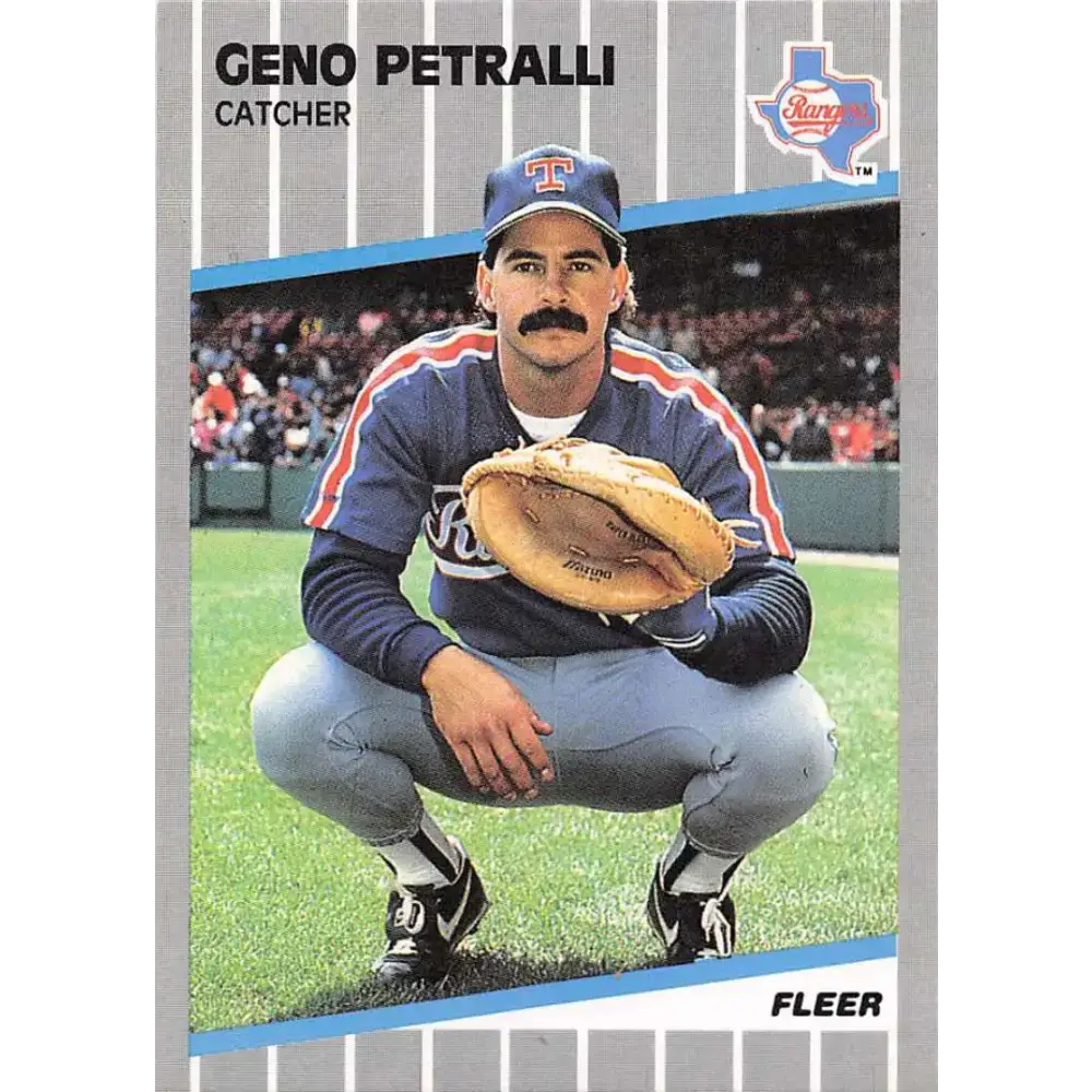1989 Fleer #530 Geno Petralli EX Excellent Texas Rangers Baseball Card - Baseball Card Single