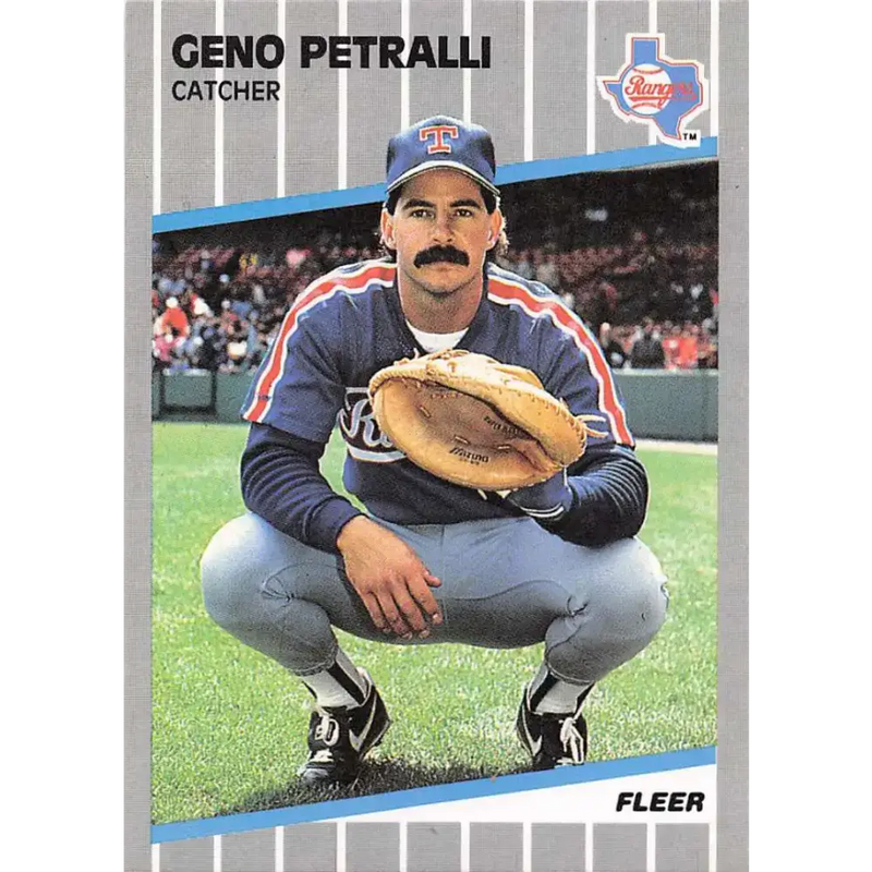 1989 Fleer #530 Geno Petralli EX Excellent Texas Rangers Baseball Card - Baseball Card Single