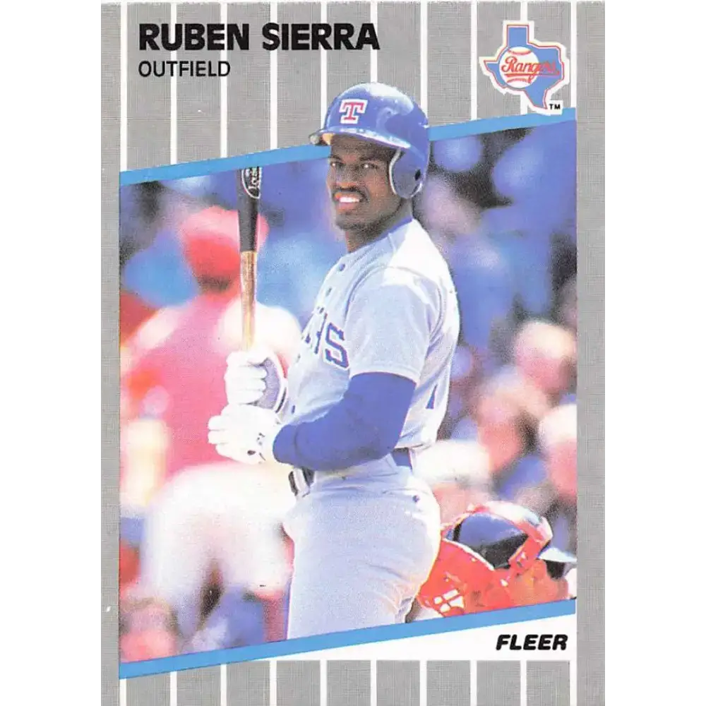 1989 Fleer #532 Ruben Sierra EX Excellent Texas Rangers Baseball Card - Baseball Card Single