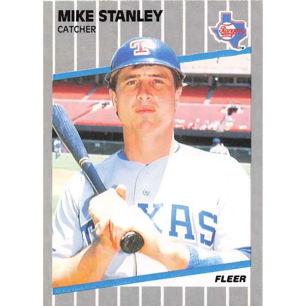 1989 Fleer #533 Mike Stanley EX Excellent Texas Rangers Baseball Card - Baseball Card Single