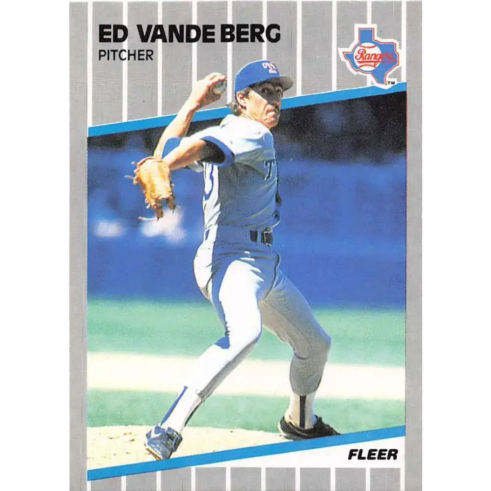 1989 Fleer #534b Ed Vande Berg EX Excellent Texas Rangers Baseball Card - Baseball Card Single