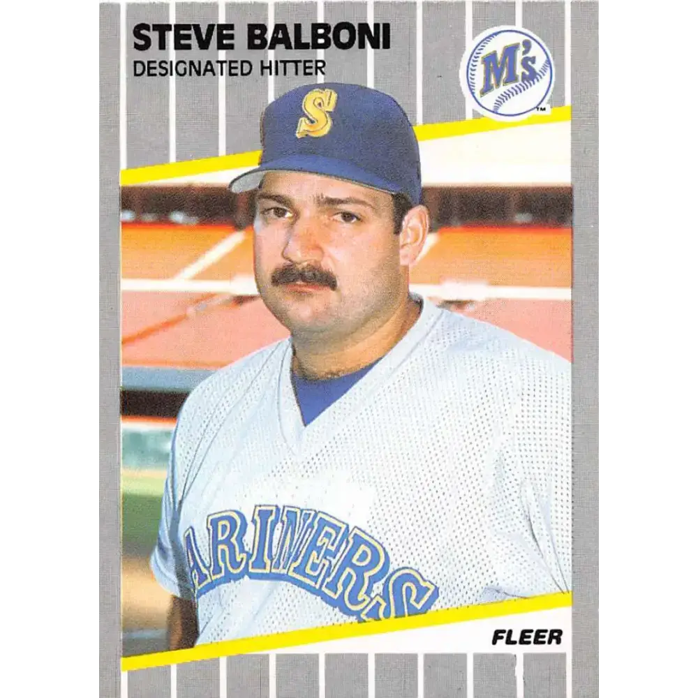 1989 Fleer #538 Steve Balboni EX Excellent Seattle Mariners Baseball Card - Baseball Card Single