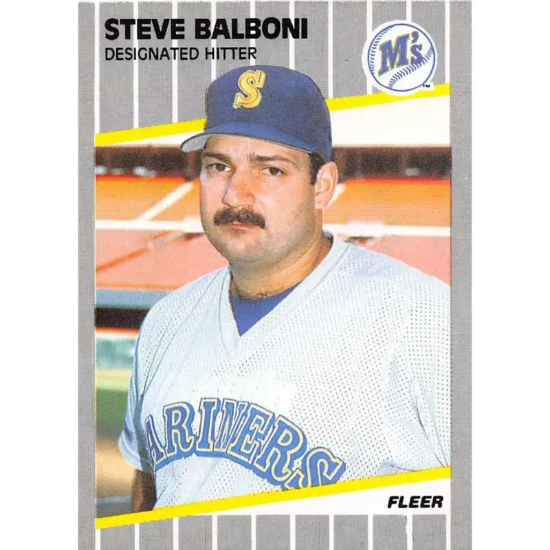 1989 Fleer #538 Steve Balboni EX Excellent Seattle Mariners Baseball Card - Baseball Card Single