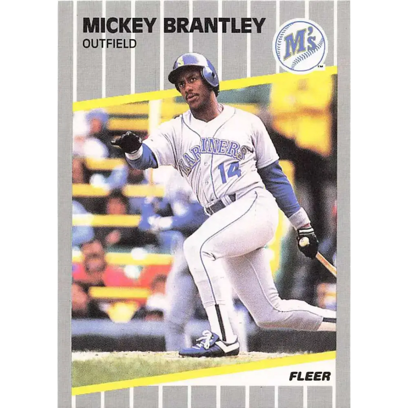 1989 Fleer #541 Mickey Brantley EX Excellent Seattle Mariners Baseball Card - Baseball Card Single