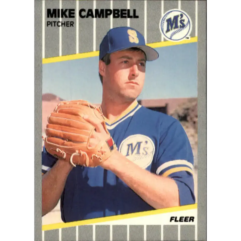 1989 Fleer #543 Mike Campbell EX Excellent Seattle Mariners Baseball Card - Baseball Card Single