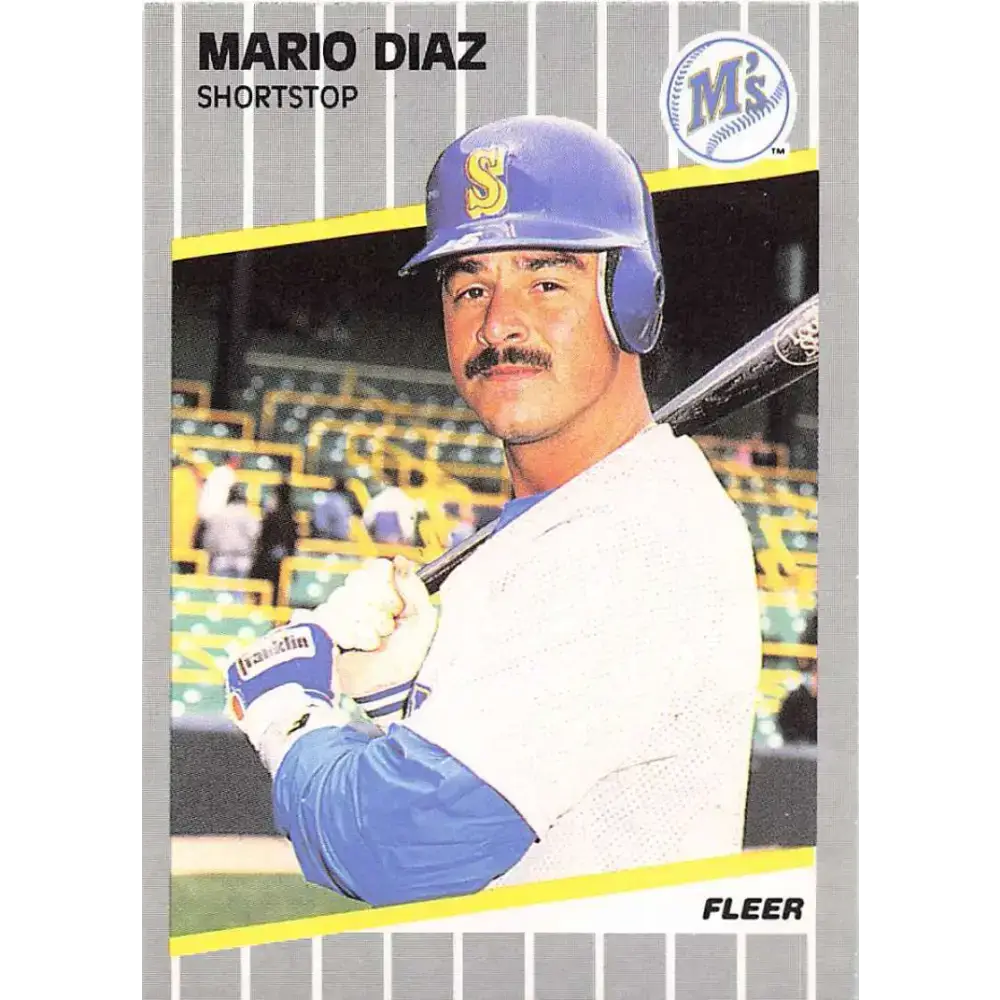 1989 Fleer #547 Mario Diaz EX Excellent Seattle Mariners Baseball Card - Baseball Card Single