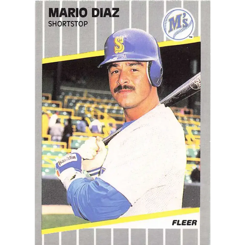 1989 Fleer #547 Mario Diaz EX Excellent Seattle Mariners Baseball Card - Baseball Card Single