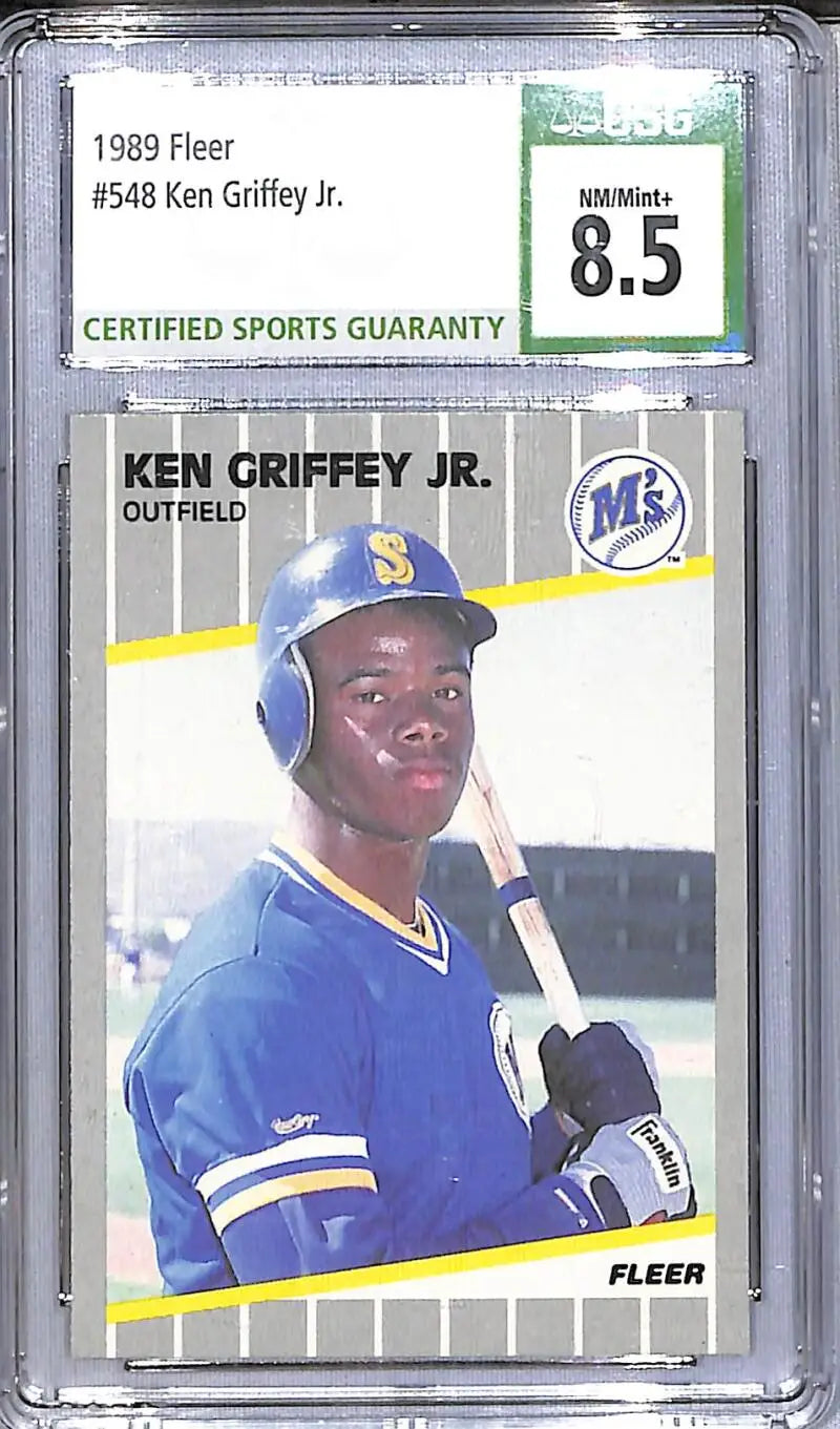 1989 Fleer #548 Ken Griffey Jr. CSG 8.5 Seattle Mariners - Baseball Card Single