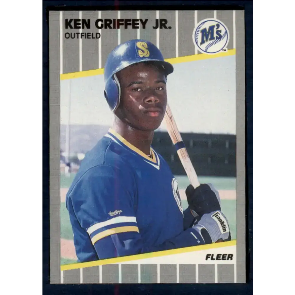 1989 Fleer #548 Ken Griffey Jr. EX Excellent RC Rookie Seattle Mariners Baseball Card - Baseball Card Single