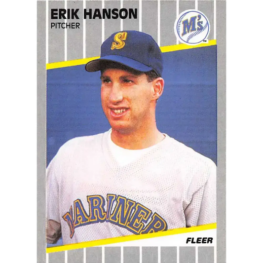 1989 Fleer #549 Erik Hanson EX Excellent RC Rookie Seattle Mariners Baseball Card