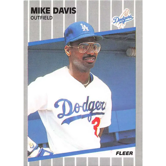 1989 Fleer #55 Mike Davis EX Excellent Los Angeles Dodgers Baseball Card