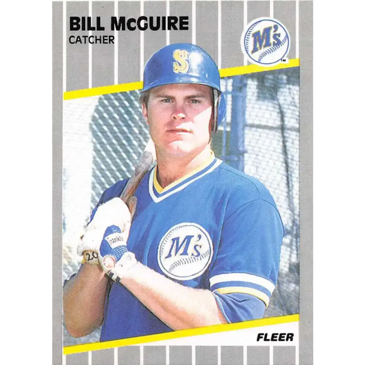 1989 Fleer #553 Bill McGuire EX Excellent RC Rookie Seattle Mariners Baseball Card