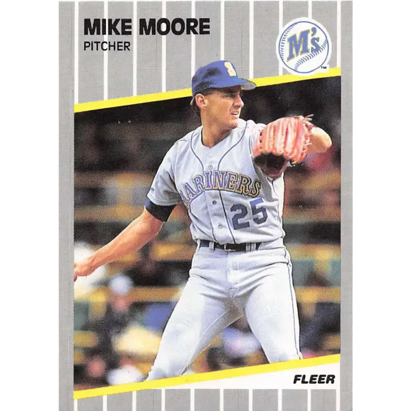 1989 Fleer #554 Mike Moore EX Excellent Seattle Mariners Baseball Card - Baseball Card Single