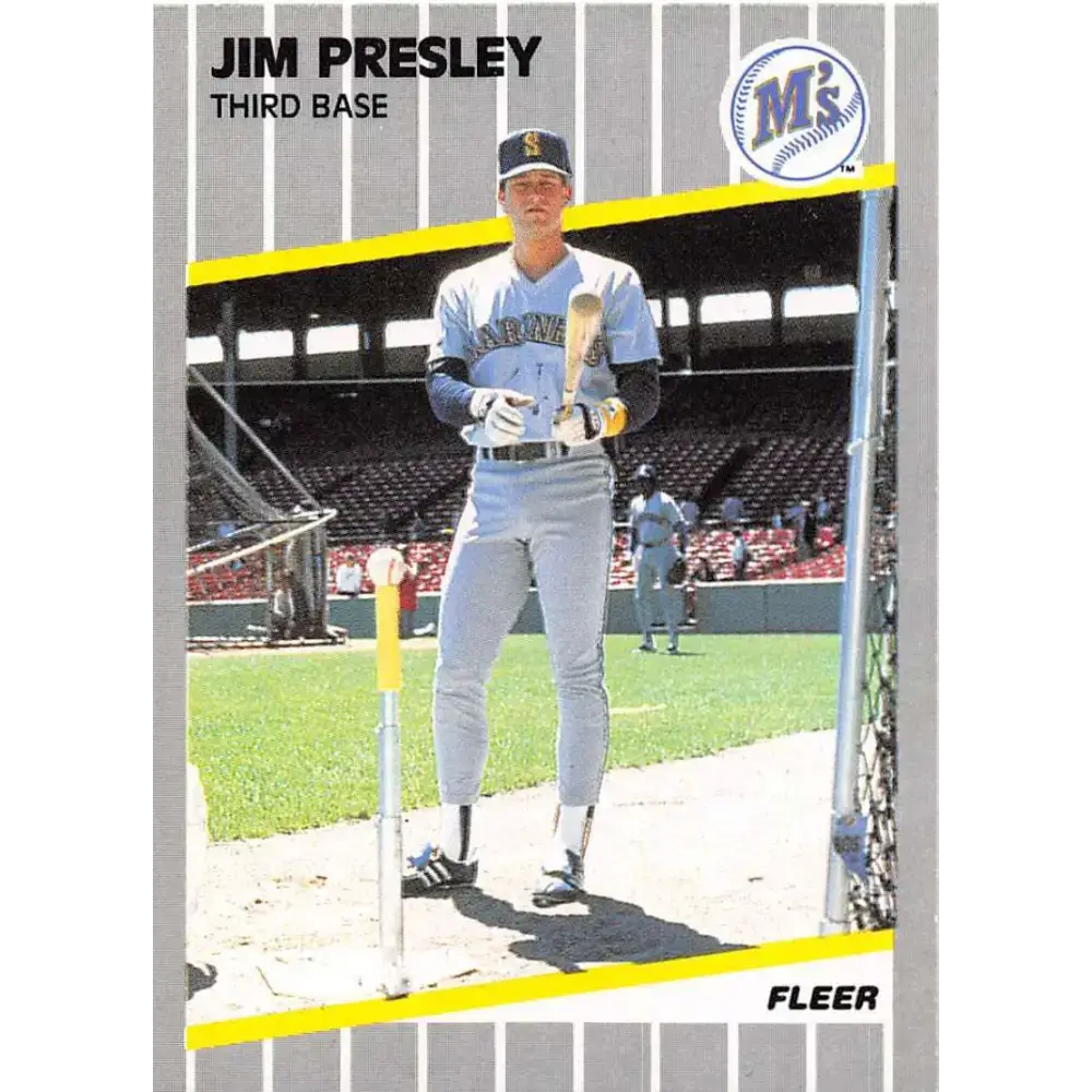 1989 Fleer #555 Jim Presley EX Excellent Seattle Mariners Baseball Card - Baseball Card Single