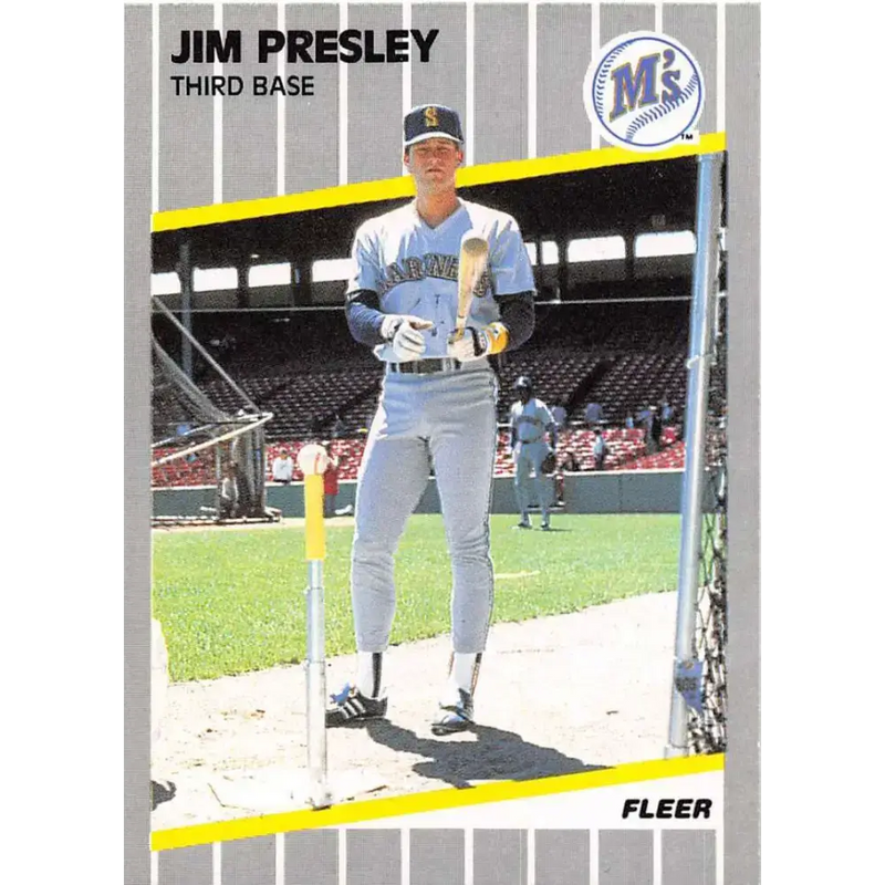 1989 Fleer #555 Jim Presley EX Excellent Seattle Mariners Baseball Card - Baseball Card Single