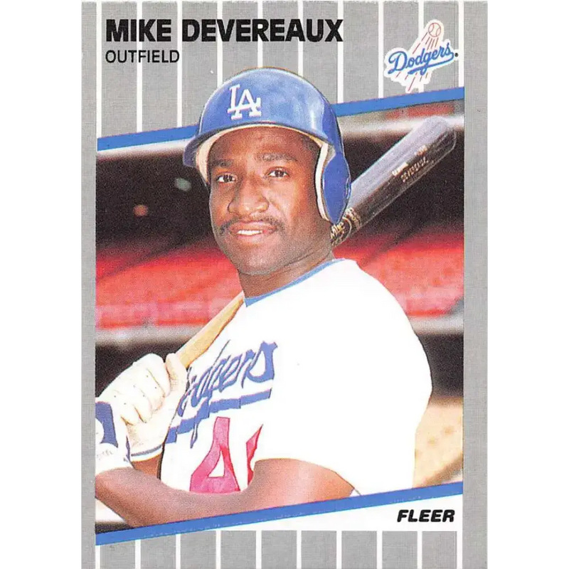 1989 Fleer #56 Mike Devereaux EX Excellent Los Angeles Dodgers Baseball Card