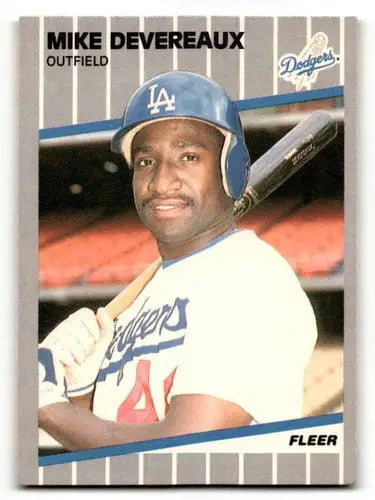 1989 Fleer Mike Devereaux Los Angeles Dodgers baseball card NM ID 54500