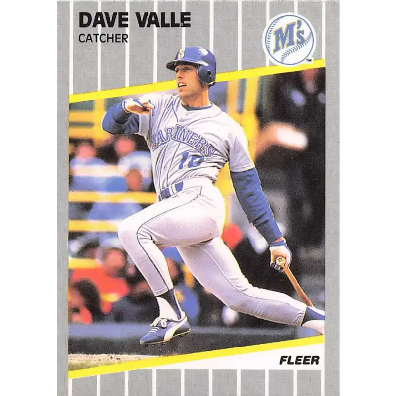 1989 Fleer #561 Dave Valle EX Excellent Seattle Mariners Baseball Card - Baseball Card Single