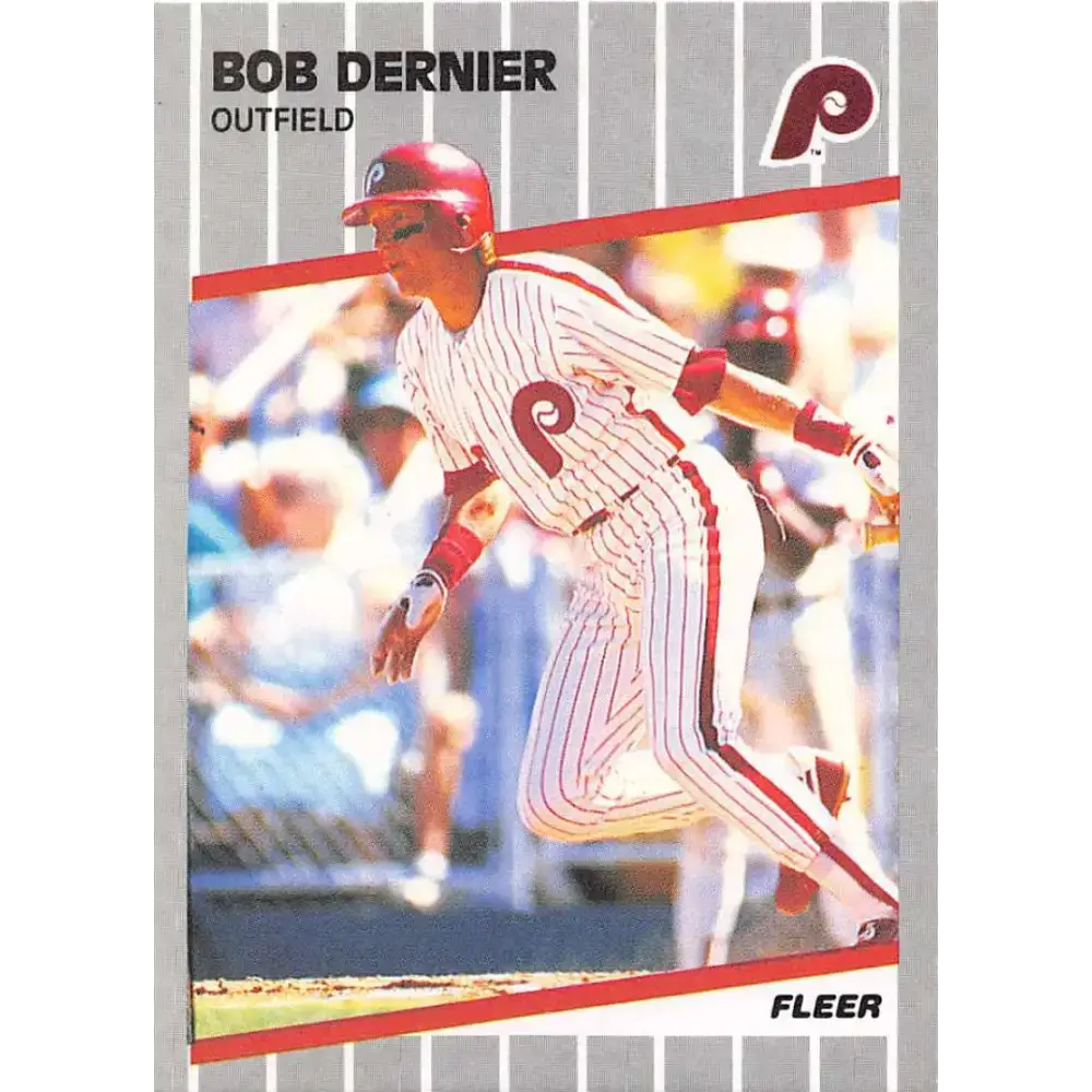 1989 Fleer #565 Bob Dernier EX Excellent Philadelphia Phillies Baseball Card - Baseball Card Single
