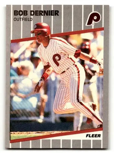 Original gloss 1989 Fleer Bob Dernier Philadelphia Phillies baseball card ID:60651