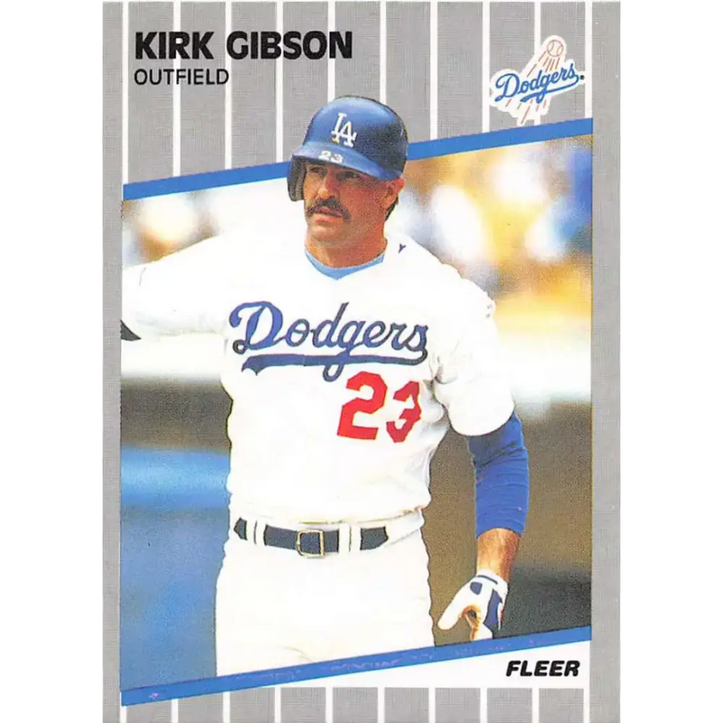 1989 Fleer #57 Kirk Gibson EX Excellent Los Angeles Dodgers Baseball Card - Baseball Card Single