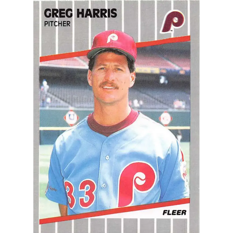 1989 Fleer #570 Greg Harris EX Excellent Philadelphia Phillies Baseball Card - Baseball Card Single