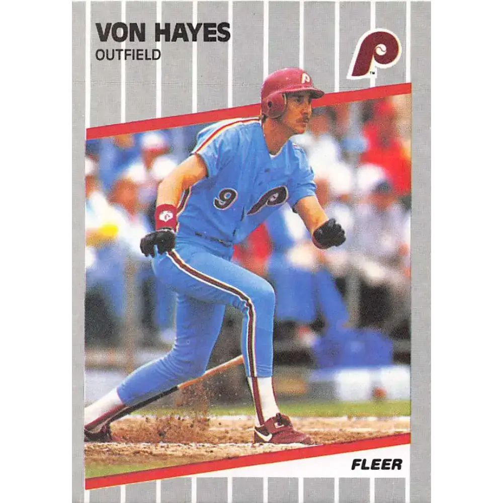 1989 Fleer #571 Von Hayes EX Excellent Philadelphia Phillies Baseball Card - Baseball Card Single