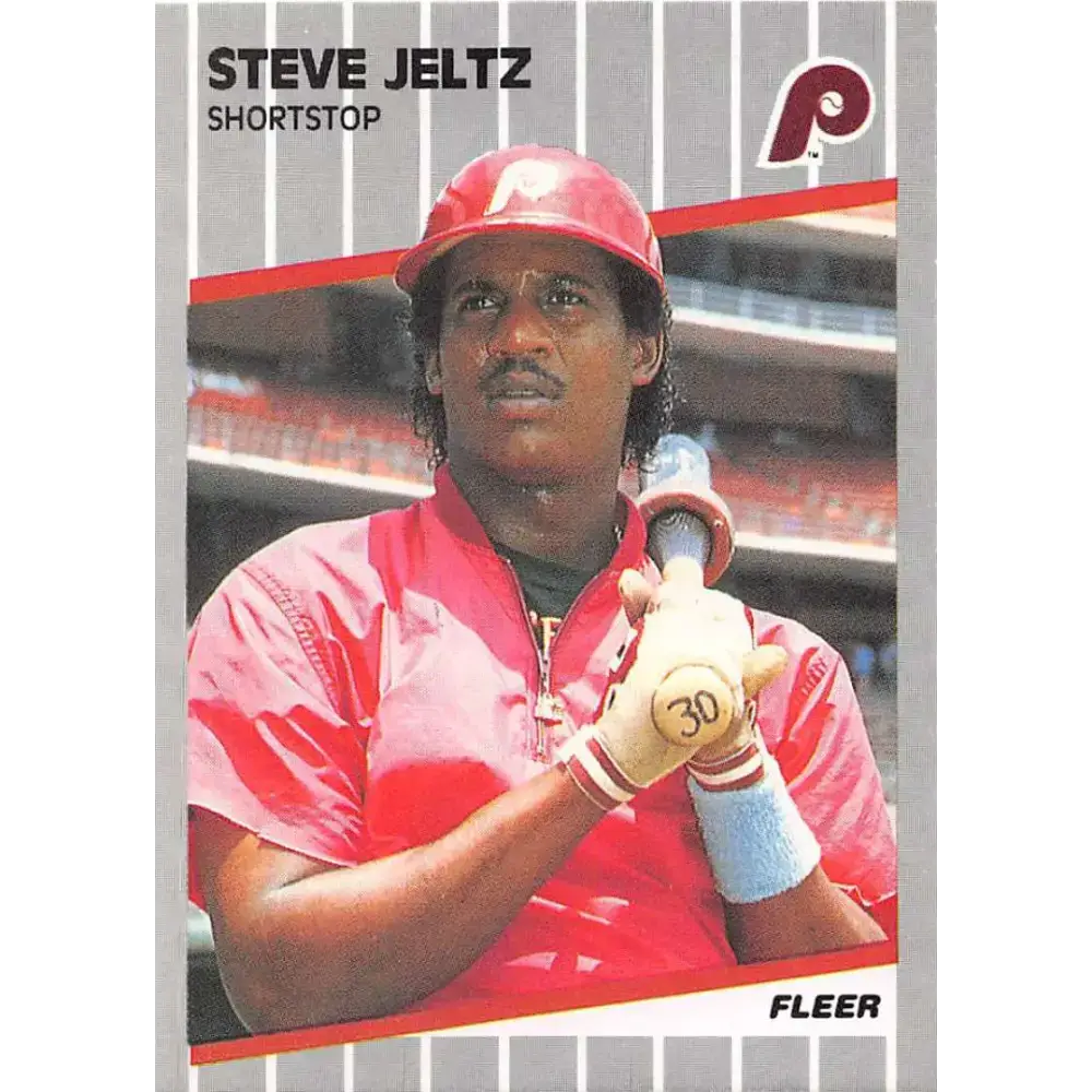 1989 Fleer #573 Steve Jeltz EX Excellent Philadelphia Phillies Baseball Card - Baseball Card Single