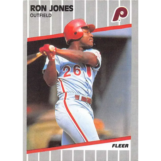 1989 Fleer #574 Ron Jones EX Excellent RC Rookie Philadelphia Phillies Baseball Card