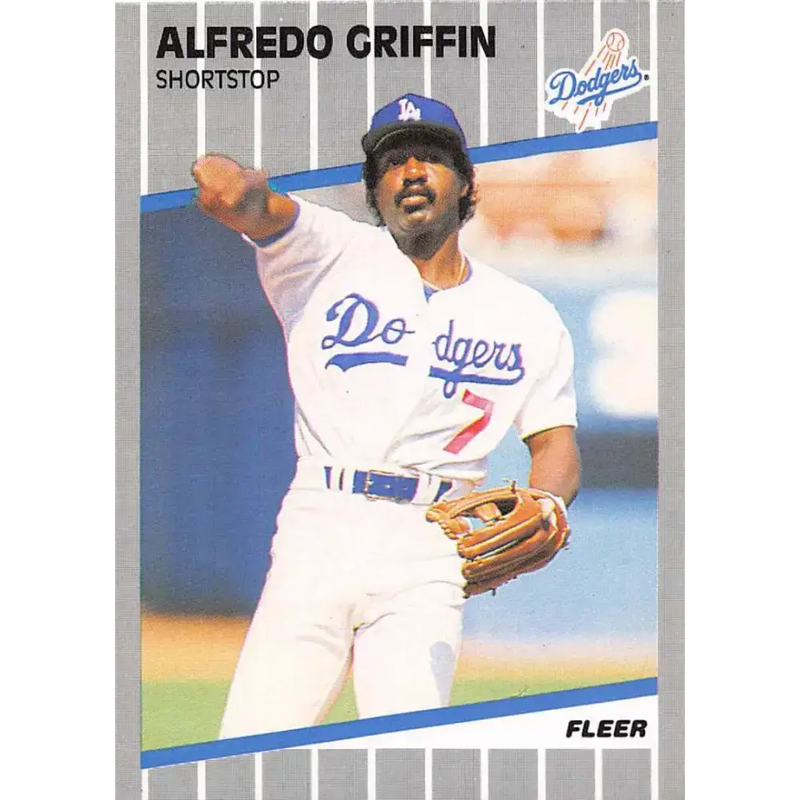 1989 Fleer #58 Alfredo Griffin EX Excellent Los Angeles Dodgers Baseball Card - Baseball Card Single