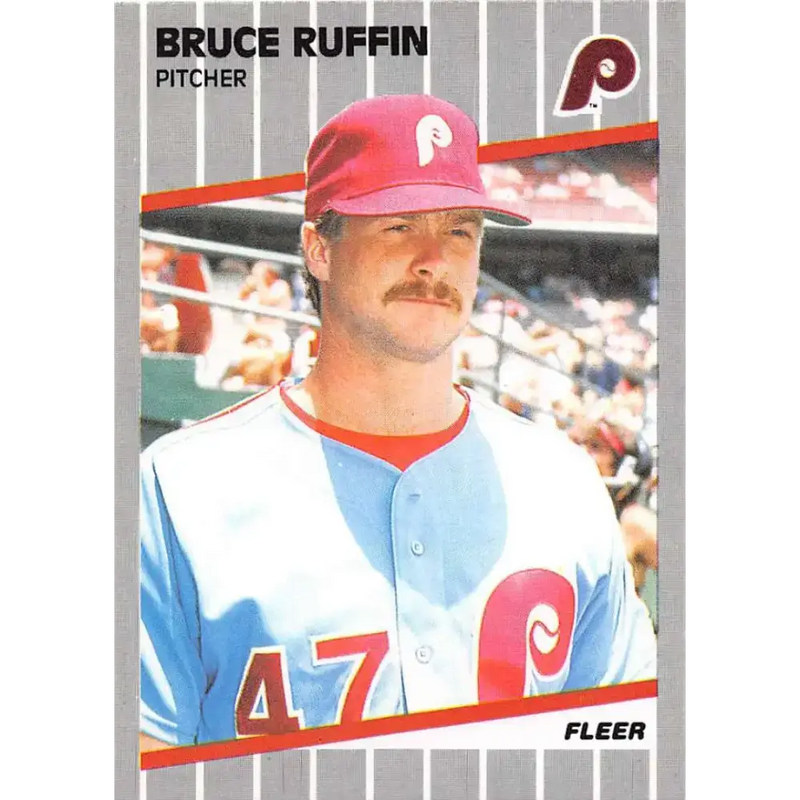 1989 Fleer #580 Bruce Ruffin EX Excellent Philadelphia Phillies Baseball Card - Baseball Card Single