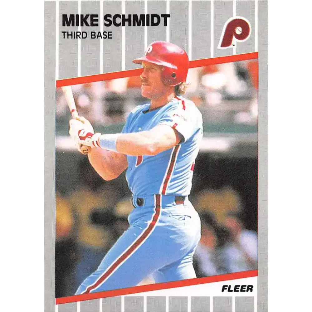 1989 Fleer #582 Mike Schmidt EX Excellent Philadelphia Phillies Baseball Card - Baseball Card Single