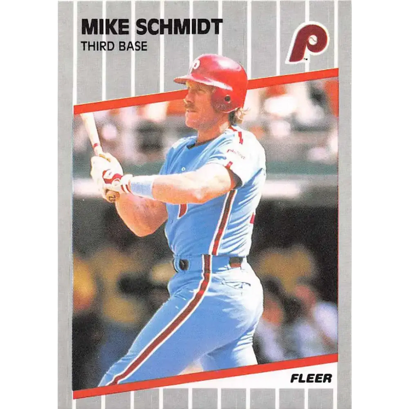 1989 Fleer #582 Mike Schmidt EX Excellent Philadelphia Phillies Baseball Card - Baseball Card Single