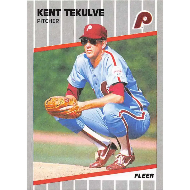 1989 Fleer #583 Kent Tekulve EX Excellent Philadelphia Phillies Baseball Card - Baseball Card Single