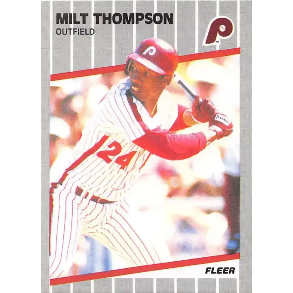 1989 Fleer #584 Milt Thompson EX Excellent Philadelphia Phillies Baseball Card - Baseball Card Single