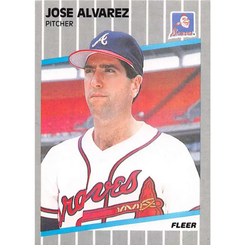 1989 Fleer #585 Jose Alvarez EX Excellent RC Rookie Atlanta Braves Baseball Card - Baseball Card Single