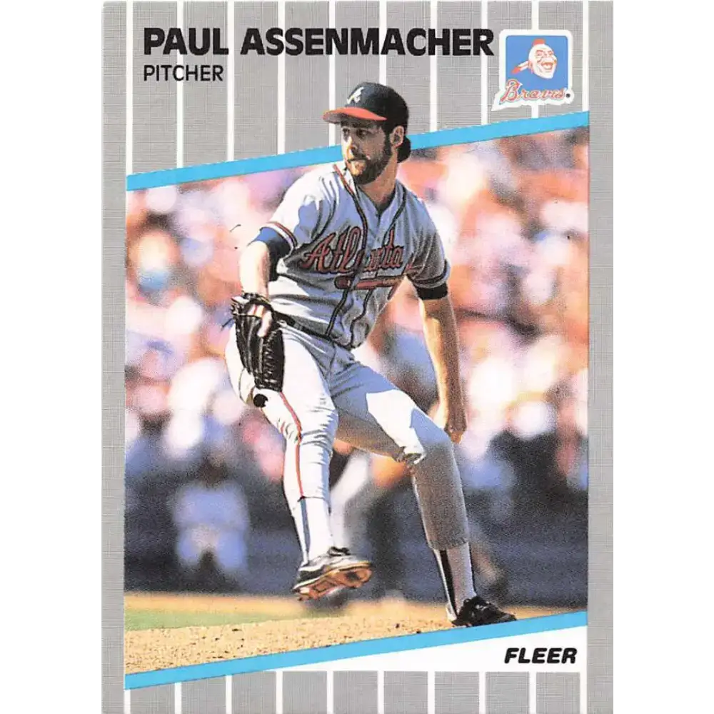 1989 Fleer #586 Paul Assenmacher EX Excellent Atlanta Braves Baseball Card - Baseball Card Single