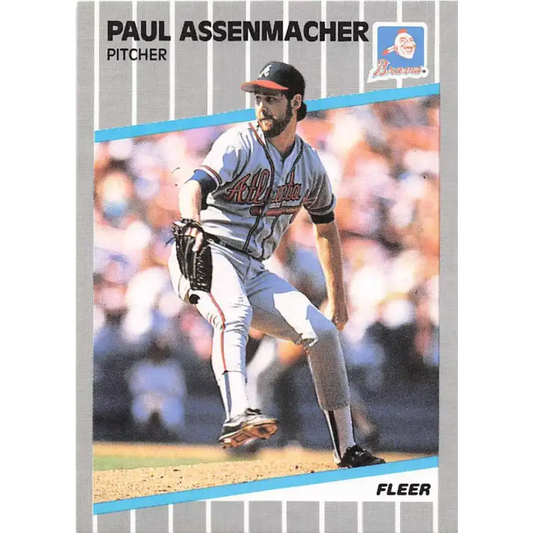 1989 Fleer #586 Paul Assenmacher EX Excellent Atlanta Braves Baseball Card